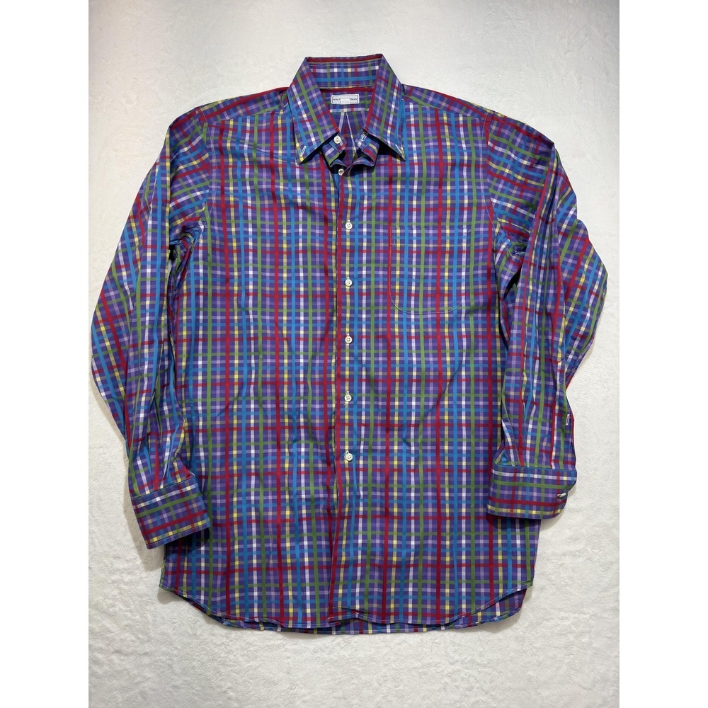 Maus & Hoffman Shirt Mens Medium Multicolor Plaid Long Sleeve Button Up Casual